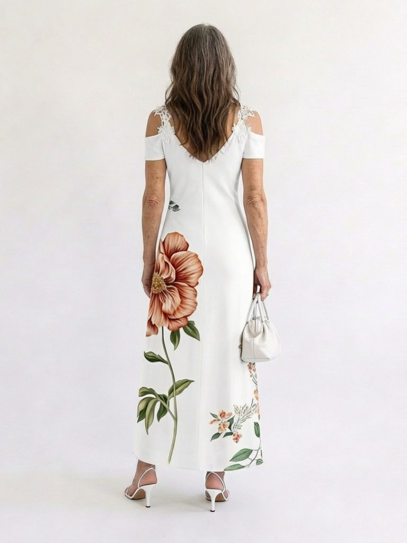 Camila | Floral Off-Shoulder A-Line Midi Dress
