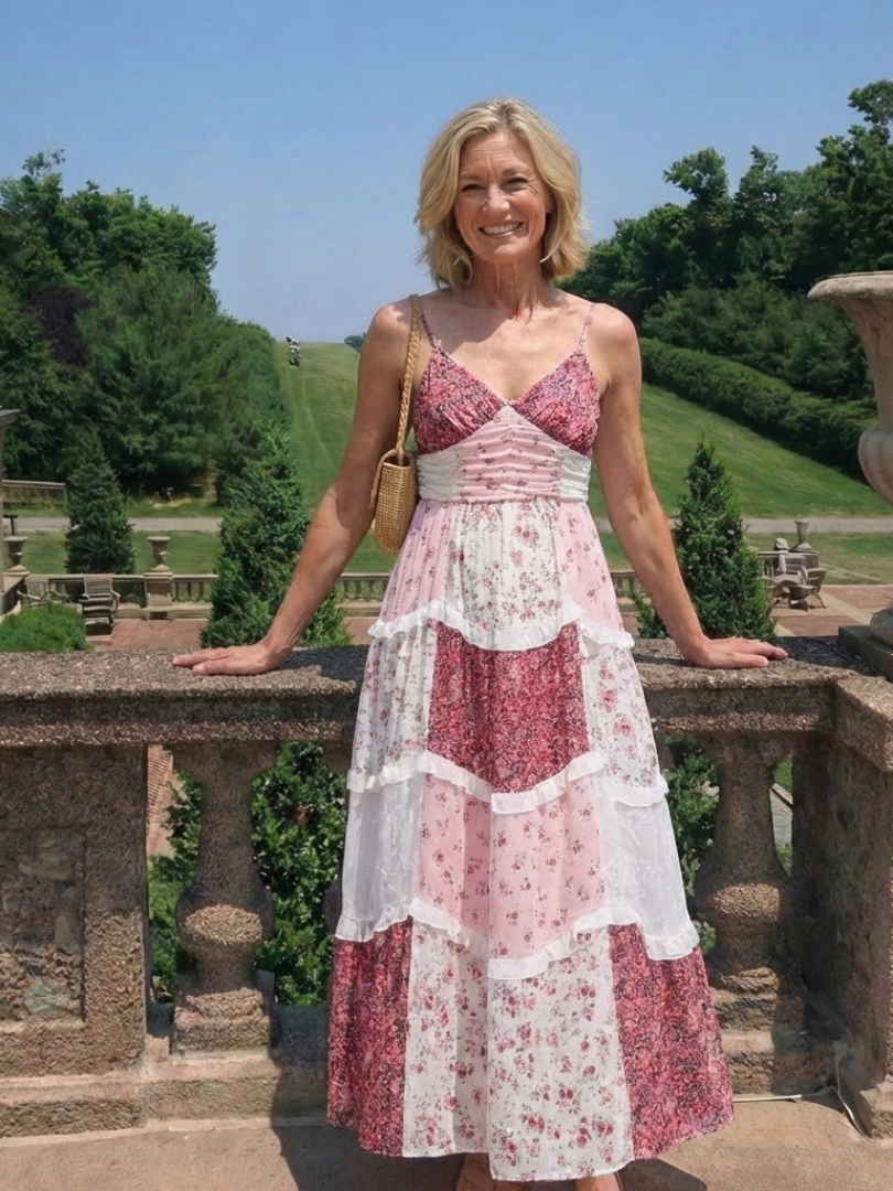 Linnea | Spaghetti Strap Ruched Bodice Floral Tiered Maxi Dress