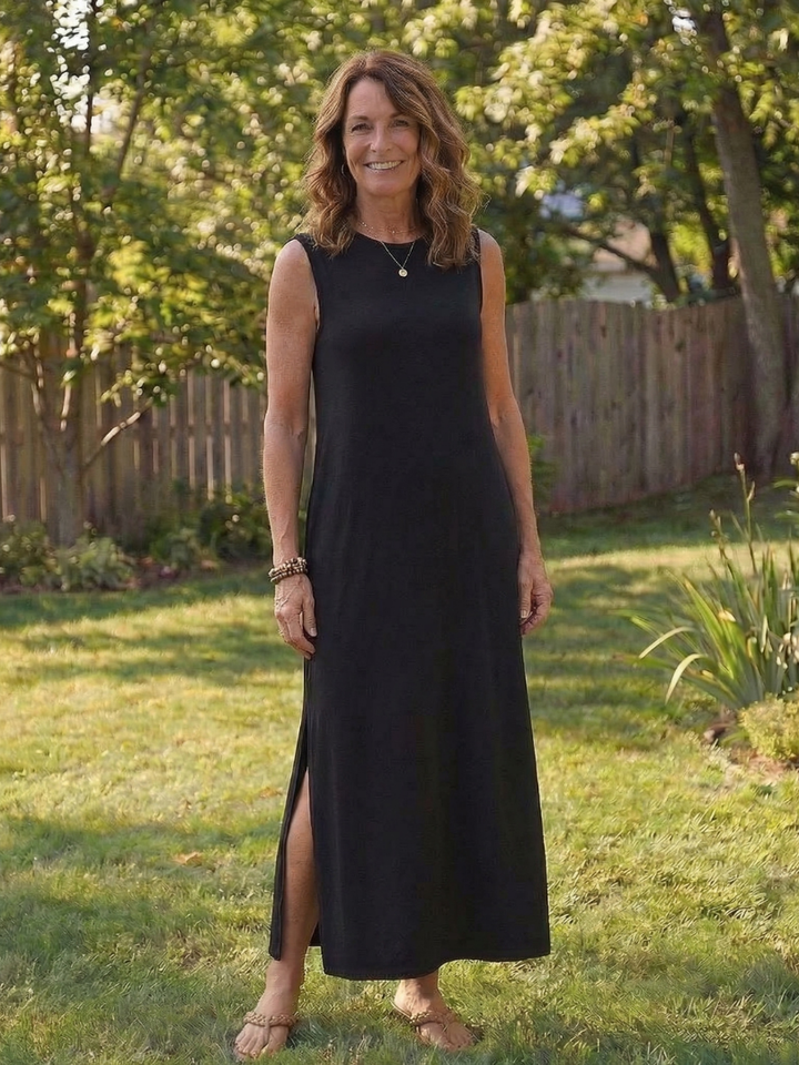 Zorina | Sleeveless Pocket Side Slit Midi Dress