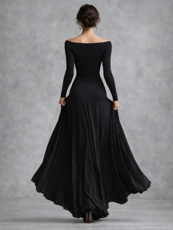 Maris | Draped Long Sleeve Maxi Dress