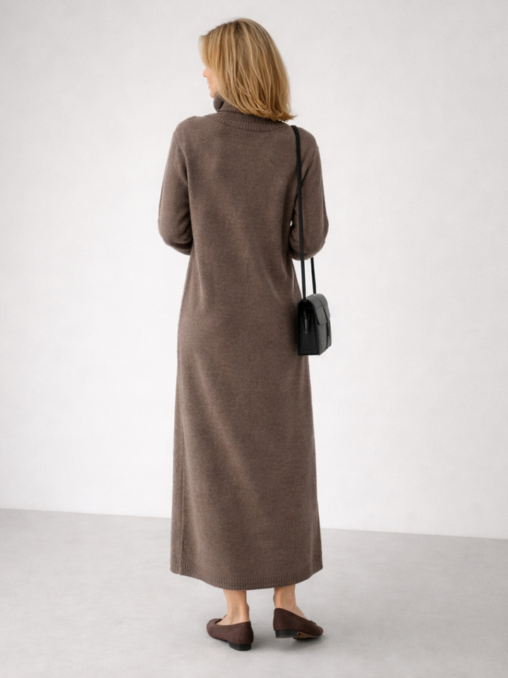 Lena | Relaxed Turtleneck Knit Maxi Dress