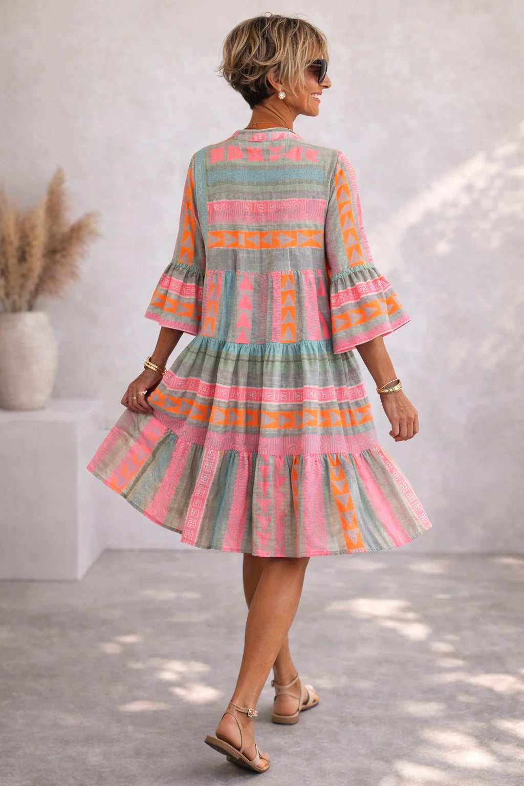 Lucy | Patterned Flowing Midi Dress